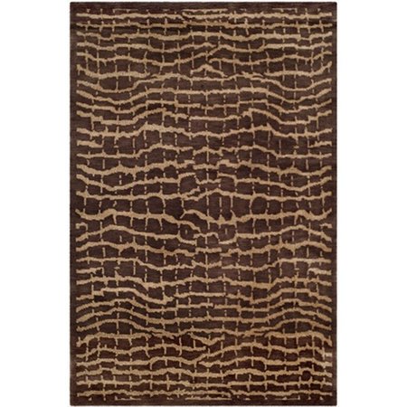 SAFAVIEH 6 x 9 ft. Rectangle Contemporary Tibetan Brown and Beige Hand Knotted Rug TB366A-6